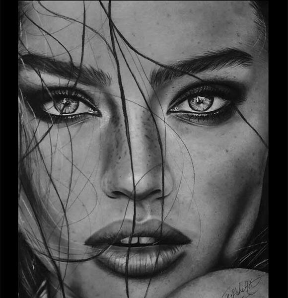 عکس چهره سیاه و سفید برای طراحی