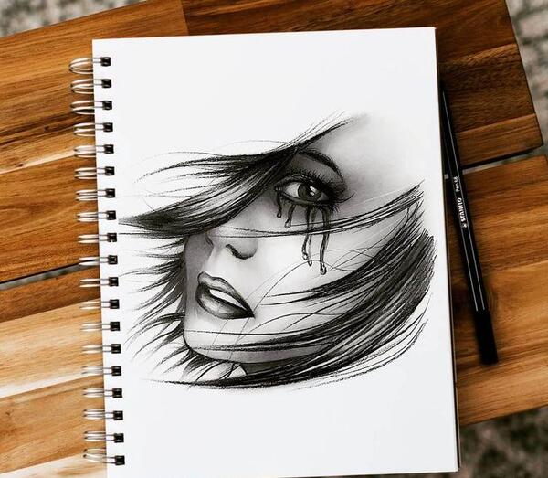عکس نقاشی دختر سخت نباشه