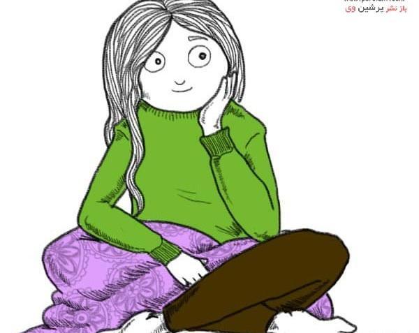 عکس نقاشی دختر نشسته روی صندلی کودکانه