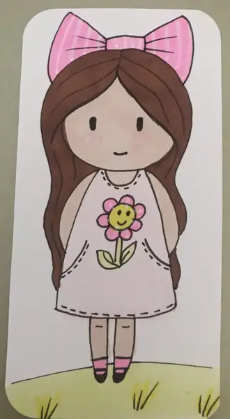 عکس نقاشی طراحی دختر ساده و آسان