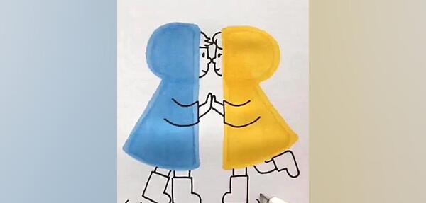 عکس نقاشی دوتا دختر عمو
