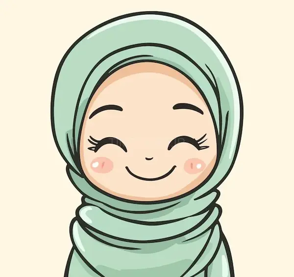 عکس نقاشی دختر با حجاب فانتزی آسان