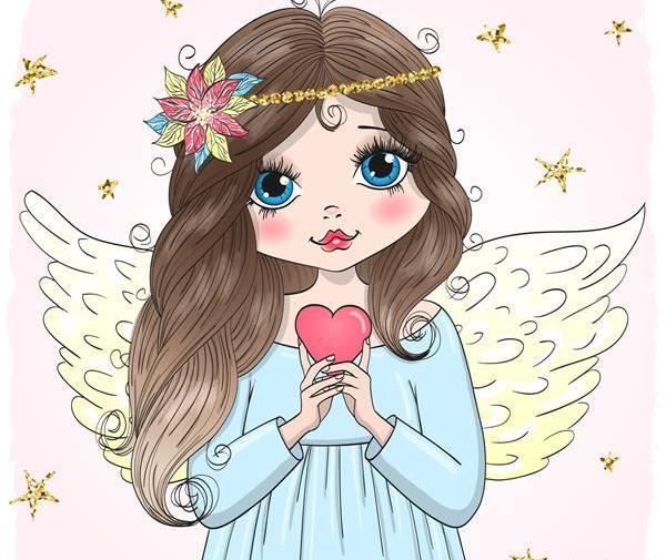 عکس نقاشی دختر فرشته