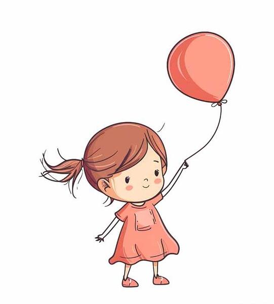 عکس نقاشی دختر دامن قلبی