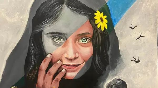 عکس نقاشی دختر قرمز شدن