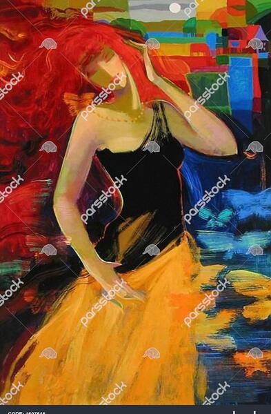عکس نقاشی دختر مو قرمز