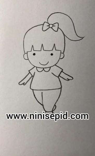 عکس نقاشی دختر کوچولو ساده