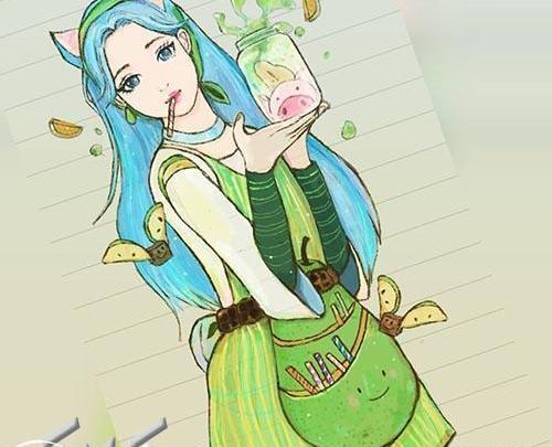 عکس نقاشی دختر گوگولی ساده و آسان