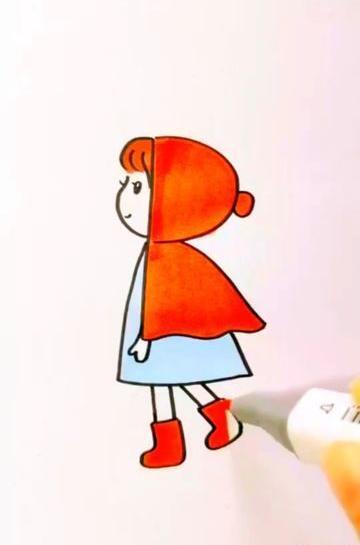 عکس نقاشی دختر گوگولی ساده و آسان