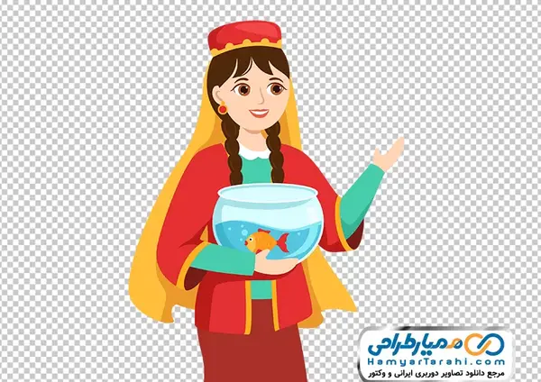 عکس نقاشی دختر لباس محلی