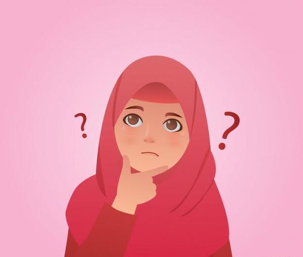 عکس نقاشی دختر محجبه ساده