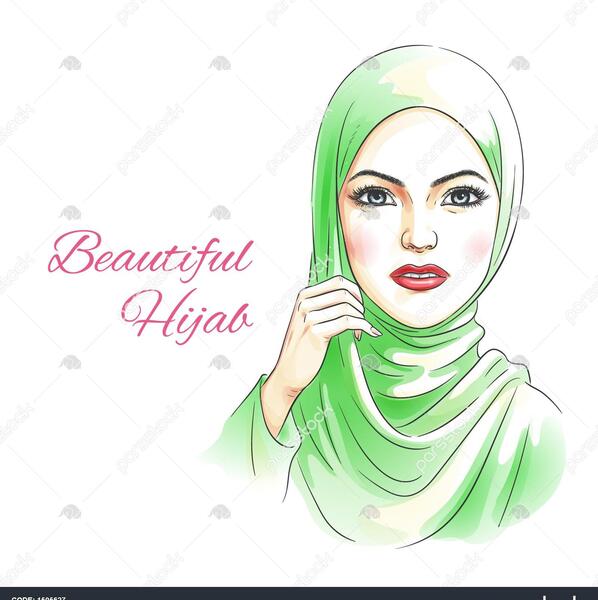 عکس نقاشی دختر محجبه خوشگل