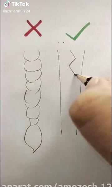 عکس نقاشی دختر مو بافته ساده