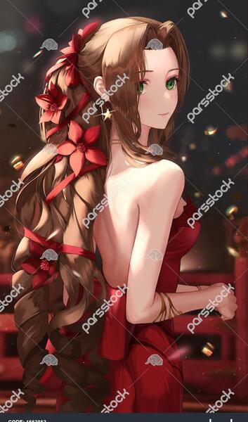 عکس نقاشی دختر مو بافته ساده