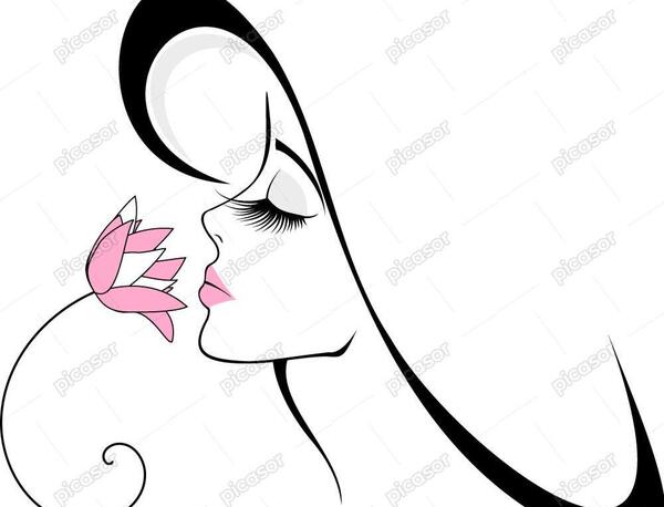 عکس نقاشی دختر نیم رخ با کلاه