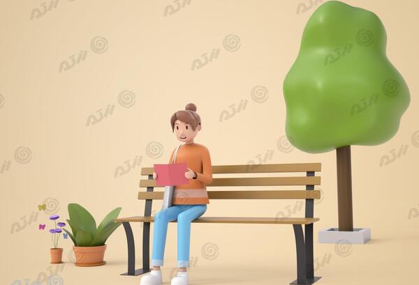عکس نقاشی دختر نشسته روی درخت