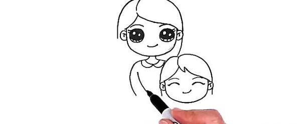عکس نقاشی دختر و مادری