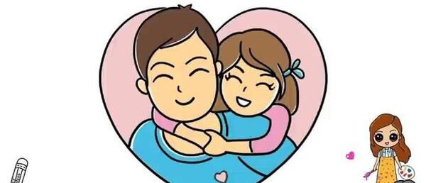 عکس نقاشی دختر و پدر آسان