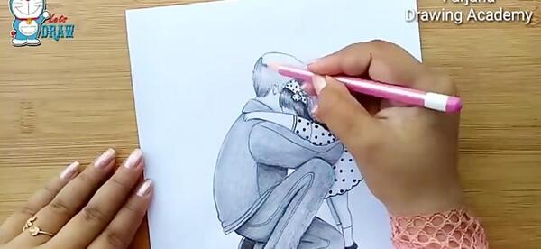 عکس نقاشی دختر و پدر فانتزی