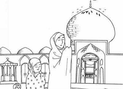 عکس نقاشی کودکانه حجاب دختر و پسر