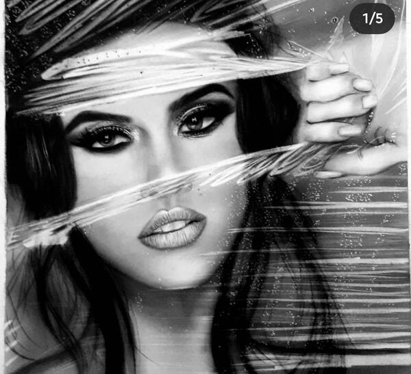 عکس نقاشی طراحی دختر هندی