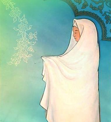 عکس نقاشی دختری که دارد نماز میخواند
