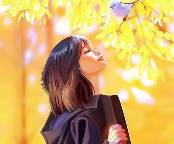 عکس کارتونی پاییزی دخترانه