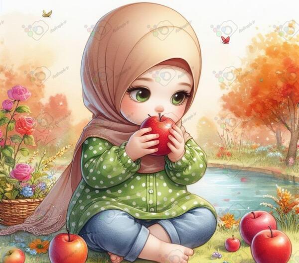 عکس کارتونی پاییزی دخترانه
