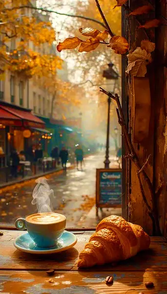 عکس پاییزی و قهوه