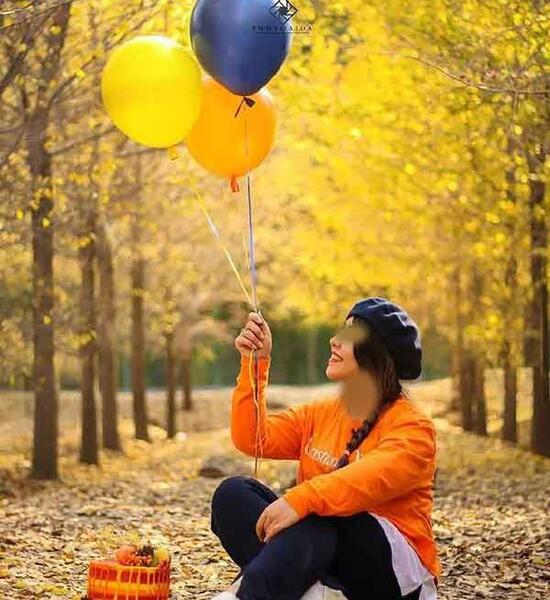 عکس تولد پاییزی در پارک