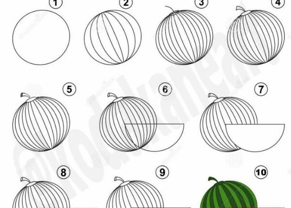 عکس هندوانه برای نقاشی ساده