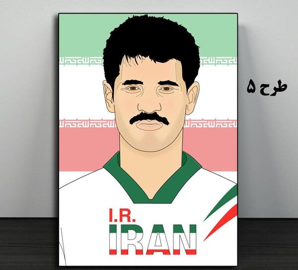 عکس نقاشی فوتبالیست ساده