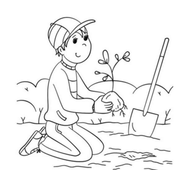 عکس نقاشی روز درختکاری ساده