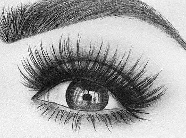 عکس طراحی ساده با مداد چشم