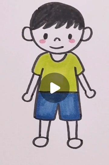 عکس نقاشی ساده پسر بچه