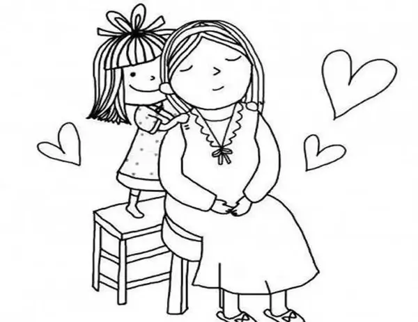عکس نقاشی ساده پدر و مادر