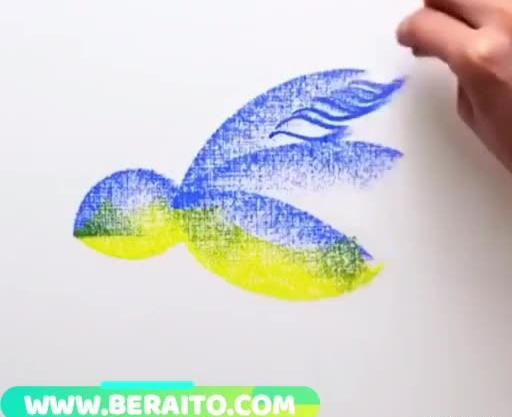 عکس نقاشی ساده با مداد شمعی