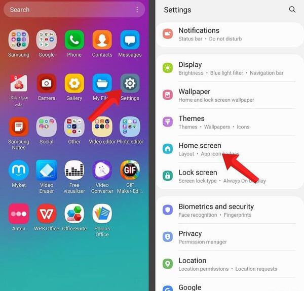 عکس برنامه های گوشی سامسونگ a12