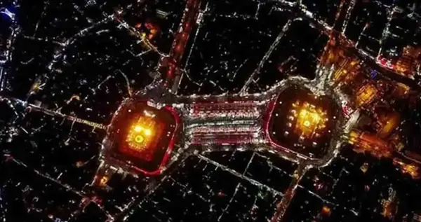 عکس نمای بالا بین الحرمین