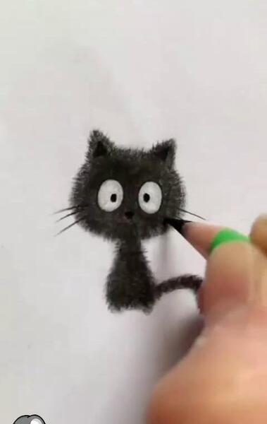 عکس گربه سیاه و سفید نقاشی