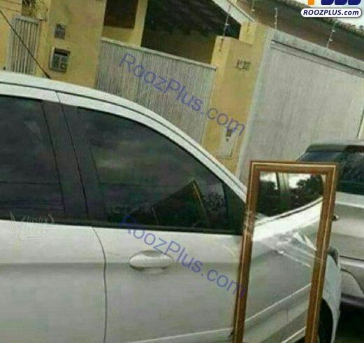 عکس هنری آینه بغل ماشین