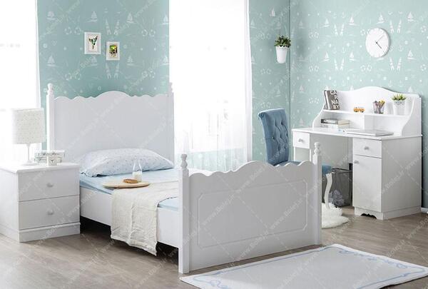 عکس تخت خواب سفید یک نفره