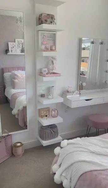 عکس اتاق خواب دخترانه شیک صورتی
