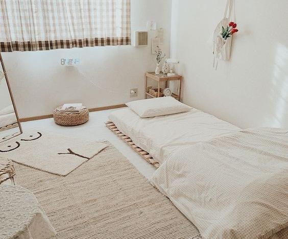 عکس اتاق خواب دخترانه بدون تخت