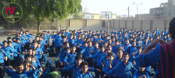 عکس ورزش صبحگاهی مدرسه