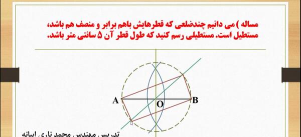 عکس قطر مثلث متوازی الاضلاع