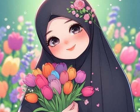 عکس دختر کارتونی با حجاب
