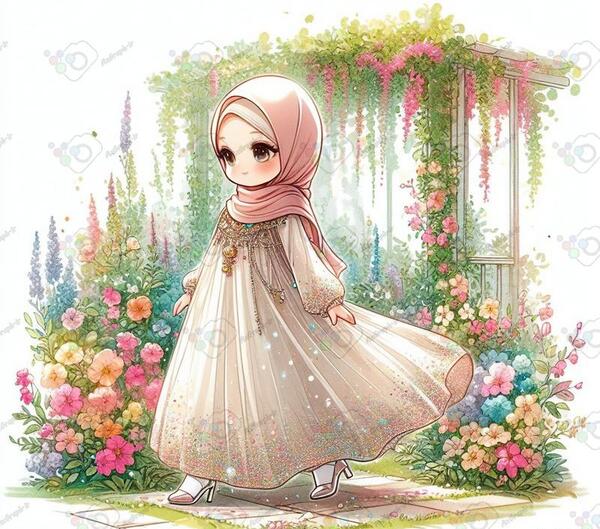 عکس دختر کارتونی با حجاب