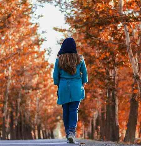 عکس فیک دختر در پاییز