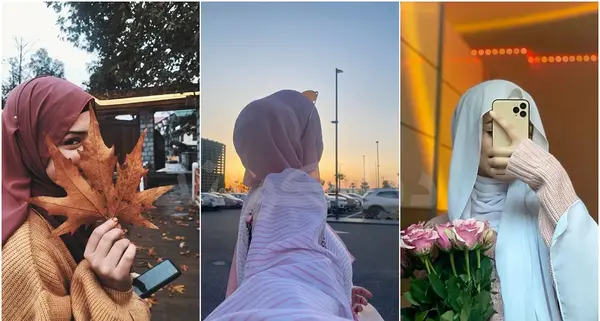 عکس دختر محجبه با روسری از پشت سر